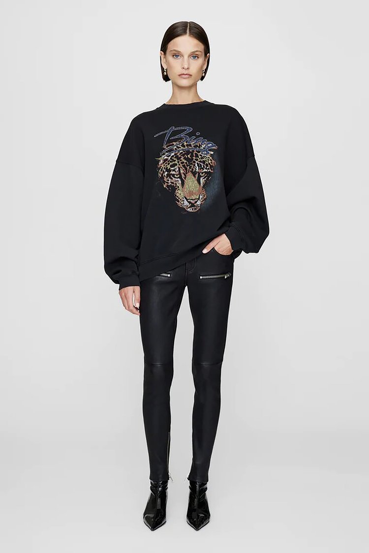 Anine Bing – Harvey Crew Leo Sweat – V/Black (test)